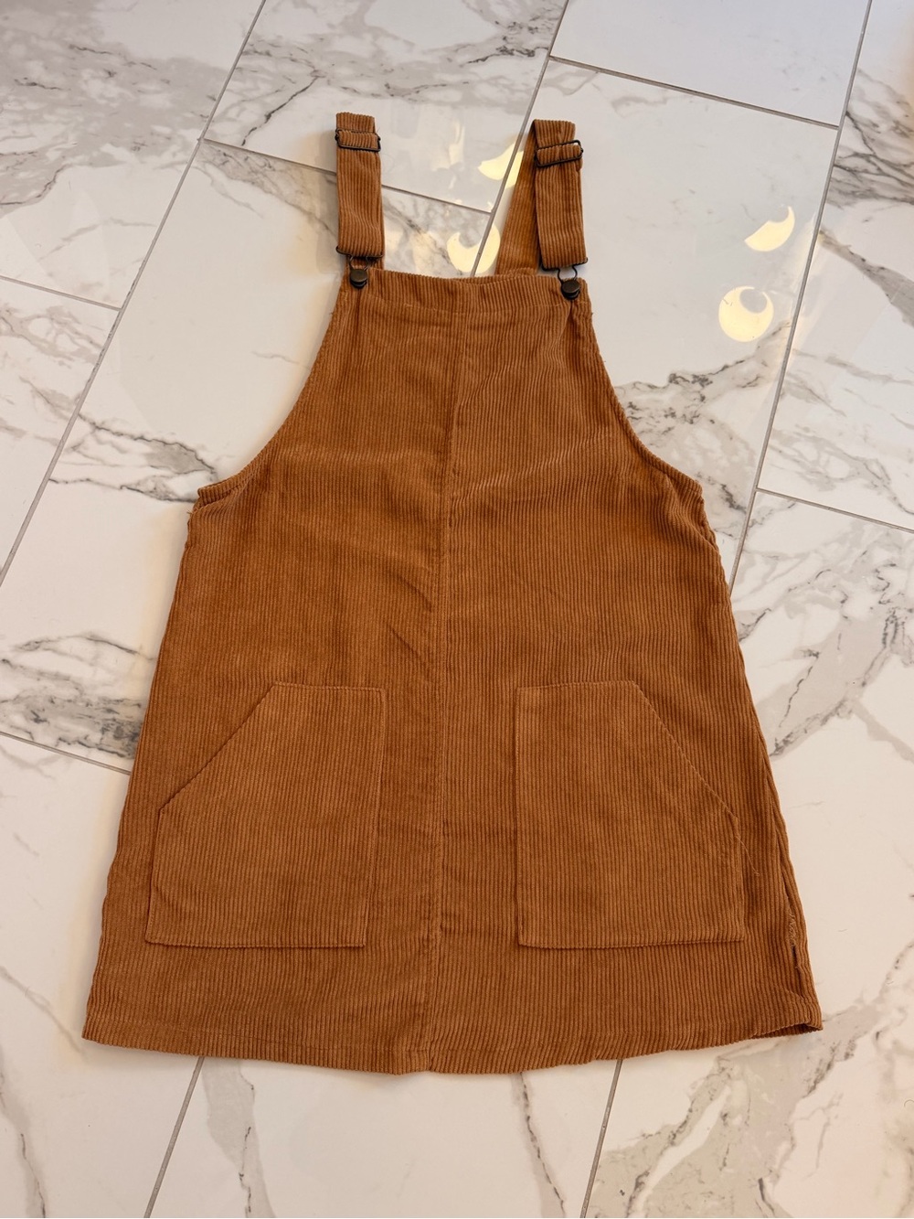 New Look Corduroy Pinafore in Camel